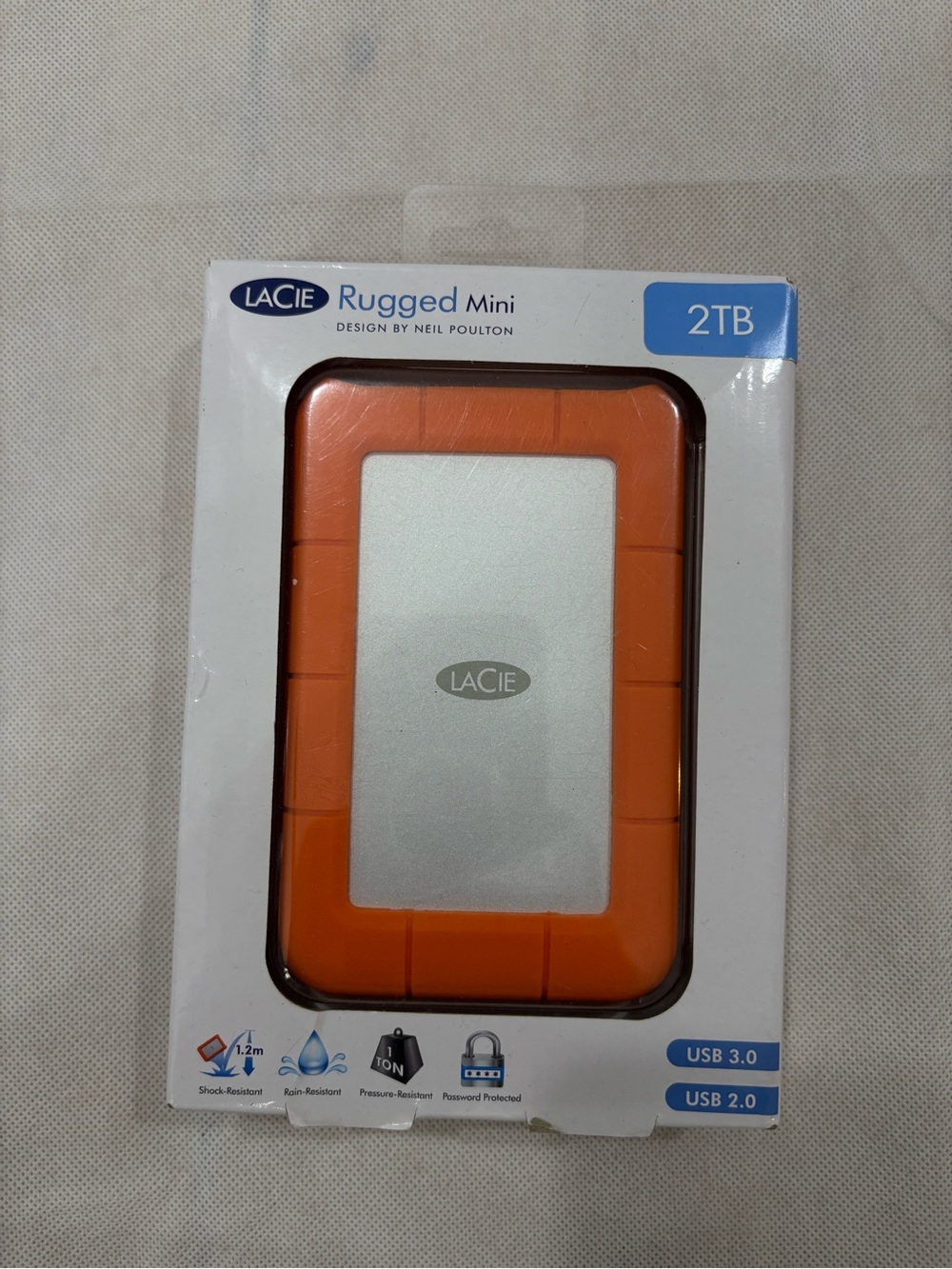 Rugged Mini 2TB Portable External Hard Drive - Orange